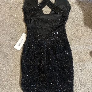 LAVETIR Black Sequin Dress